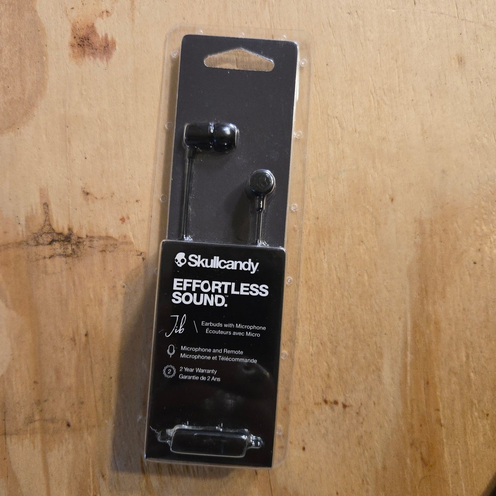 NEW Skullcandy Jib Earbuds Wired Headphones Microphone BNIB Black Inline Remote